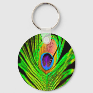 Porte-clés Neon Colors Peacock Feather