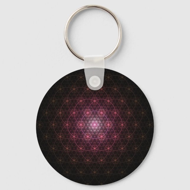 Porte-clés Neon Fleur noire de vie (Recto)