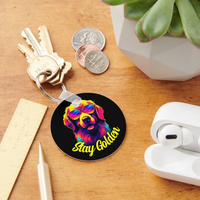 Porte-clés Neon Golden Retriever (Bureau)