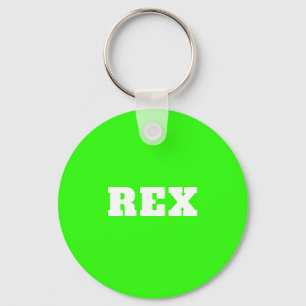 Porte-clés Neon Green et White Nom moderne Animaux de compagn
