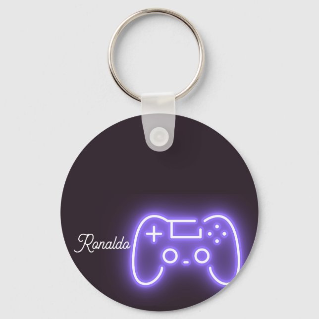 Porte-clés NEON PS4 handle nom personnalisé (Recto)