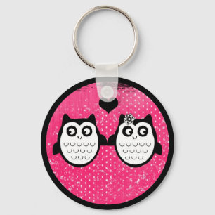 Porte-clés Neon rose mignon chouette chouette couple porte - 