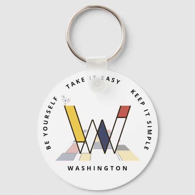 Porte-clés Neoplasticisme impressionnant Art Monogramme. Lett (Recto)