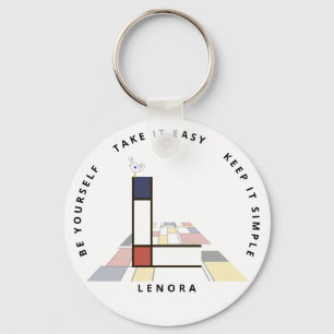 Porte-clés Neoplasticisme impressionnant Art Monogramme. Lett