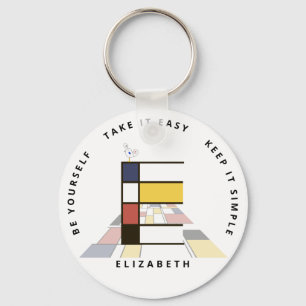 Porte-clés Neoplasticisme impressionnant Art Monogramme. Lett