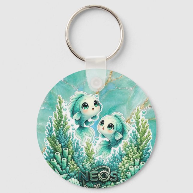 Porte-clés Neos Kawaii Zodiaque Poissons (Recto)