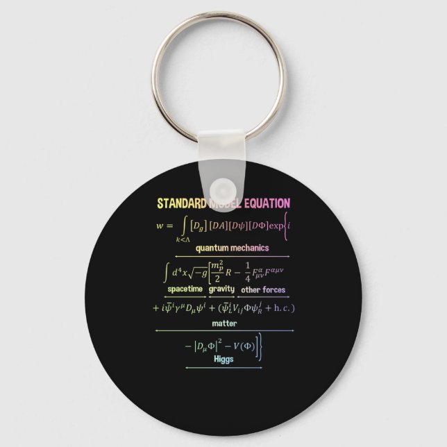 Porte-clés Nerdy Standard Model Equation - Cadeau Pour La Phy (Recto)