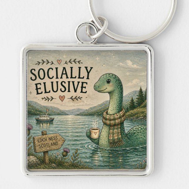 Porte-clés Nessie Cryptide Confortable Élusive Socialement Lo (Devant)