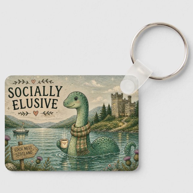 Porte-clés Nessie Cryptide Insaisissable Socialement Loch Nes (Recto)