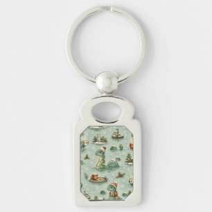 Porte-clés Nessie de Noël Monstre du Loch Ness Confortable Cr