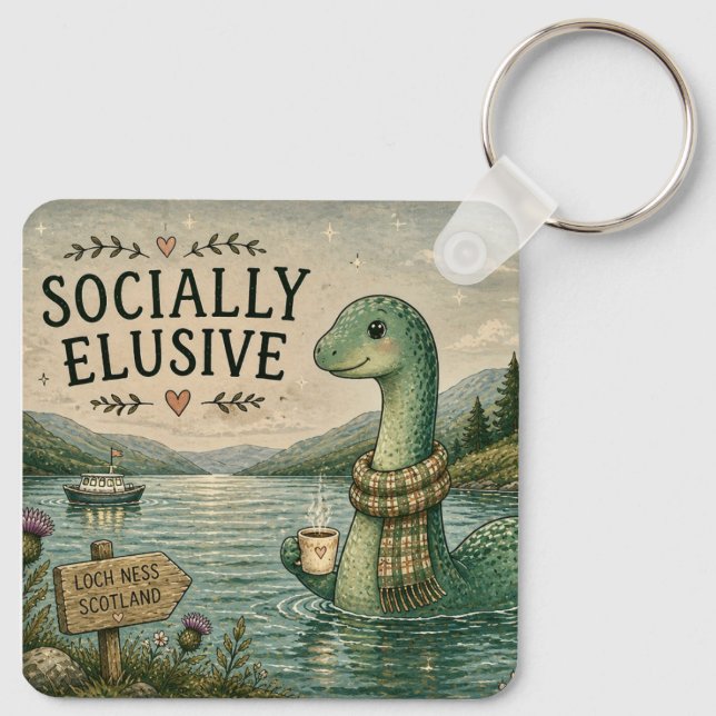 Porte-clés Nessie insaisissable socialement Cozy Cryptide Loc (Dos)