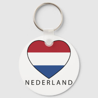 Porte-clés Netherland Heart with black NEDERLAND