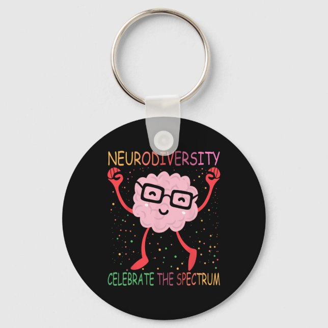 Porte-clés Neurodiversité Cerveau Autisme Sensibilisation Asd (Recto)