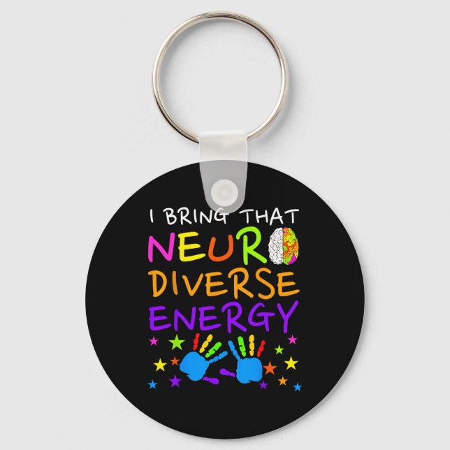 Porte-clés Neurodiversité Enfants Garçons Sensibilisation sur (Recto)