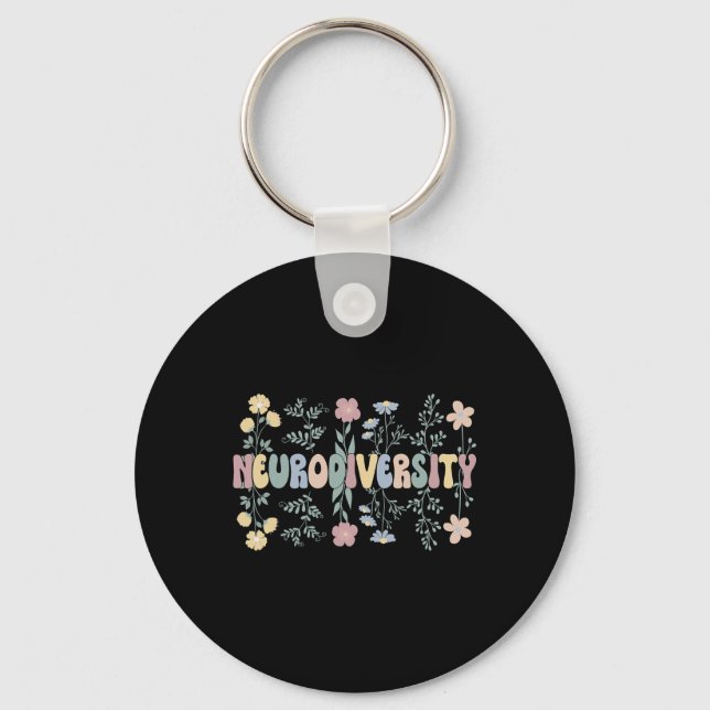Porte-clés Neurodiversité Fleurs Autisme Neurodivergent 1 (Recto)