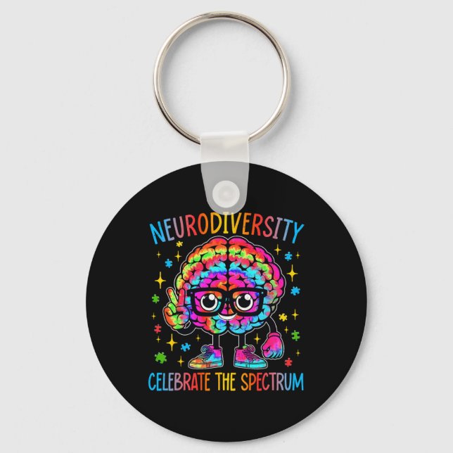 Porte-clés Neurodiversité Sensibilisation sur l'autisme Cerve (Recto)