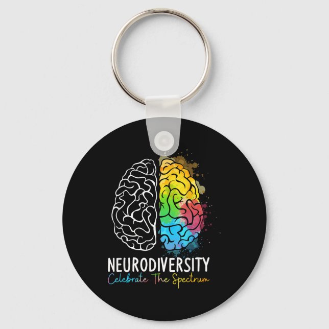 Porte-clés Neurodiversité - spectre autistique Asd Adhd Arc e (Recto)