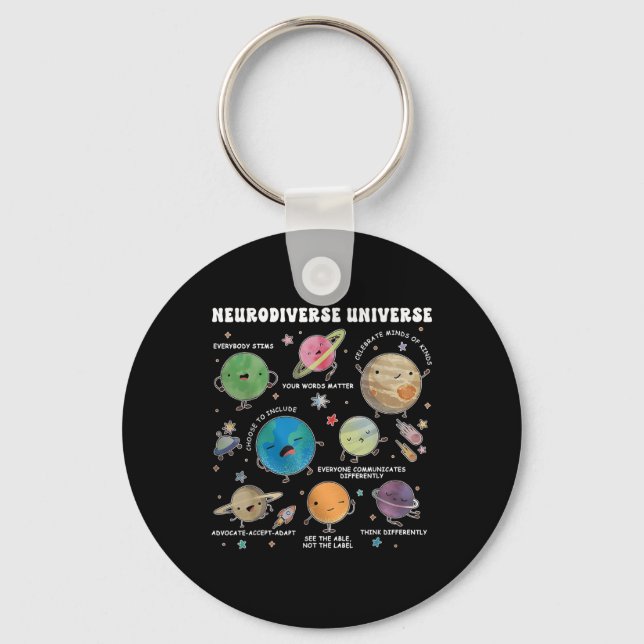 Porte-clés Neurodiversité Universe Space Planète spéciale (Recto)