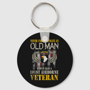 Porte-clés Never Underestimate An Old Man 101st Airborne Vete