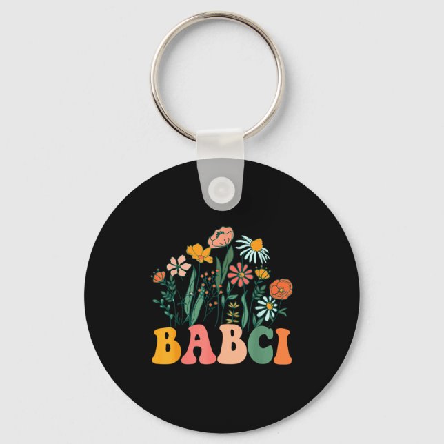Porte-clés New Babci Wildflower First Birthday &amp; Baby Sho (Recto)