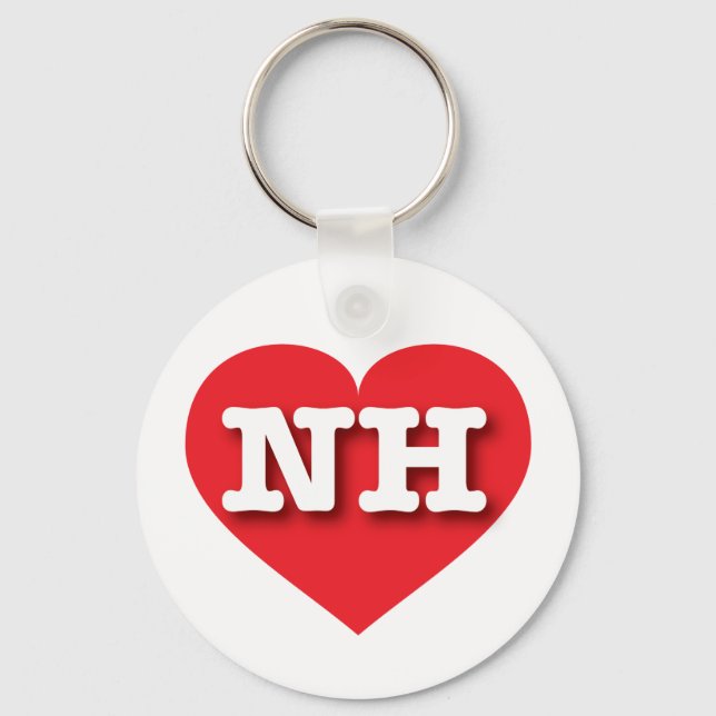 Porte-clés New Hampshire Red Heart - J'aime NH (Recto)