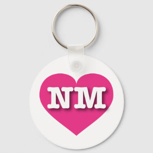 Porte-clés New Mexico Hot Pink Heart - I love NM