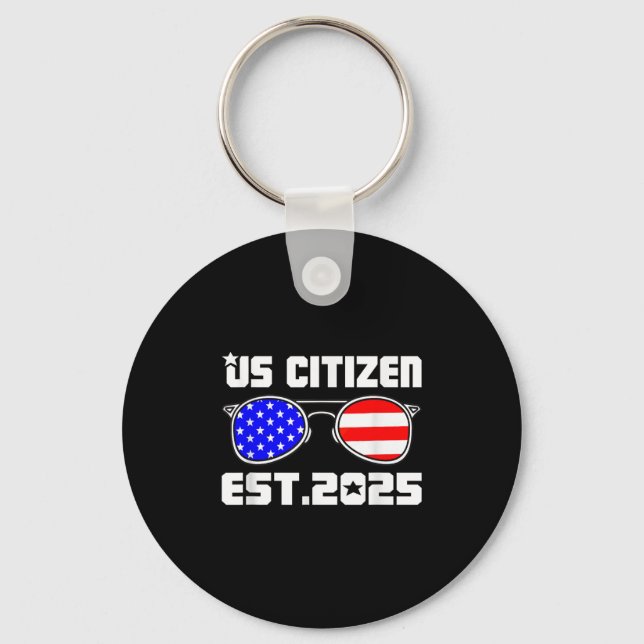 Porte-clés New Us Citizen Est 2025 American Immigrant Citizen (Recto)