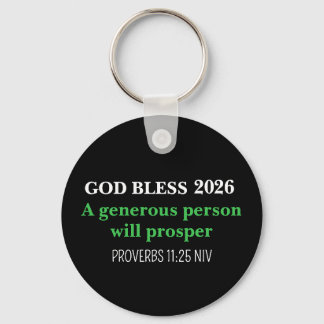 Porte-clés New Year 2026 Blessings Festive Simple Black