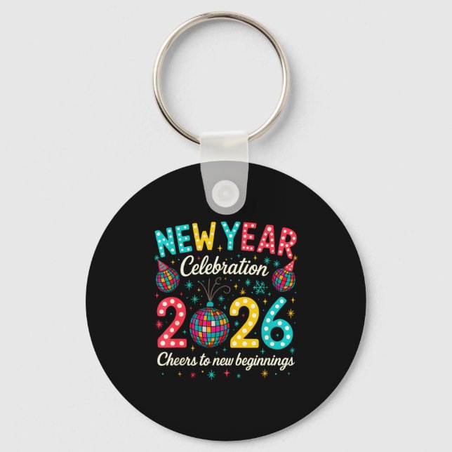 Porte-clés New Year Celebration 2026 Disco Ball Matching Wint (Recto)