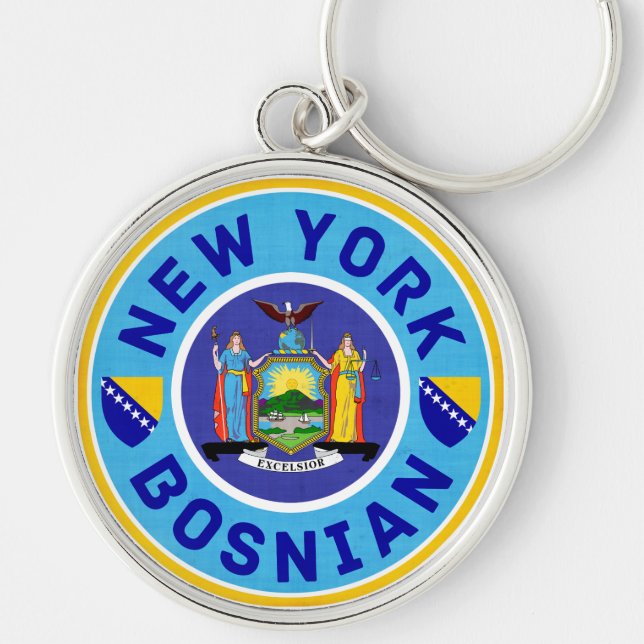 Porte-clés New York Bosnian American Keyring (Devant)