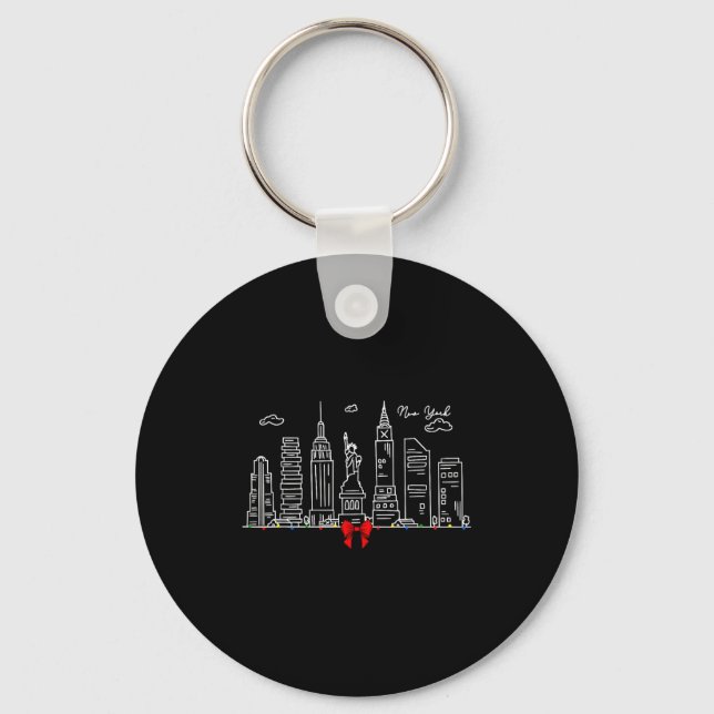 Porte-clés New York City Skyline Christmas Lights Nyc New Yor (Recto)