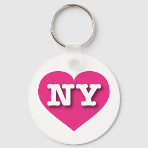 Porte-clés New York Hot Pink Heart - J'aime NY