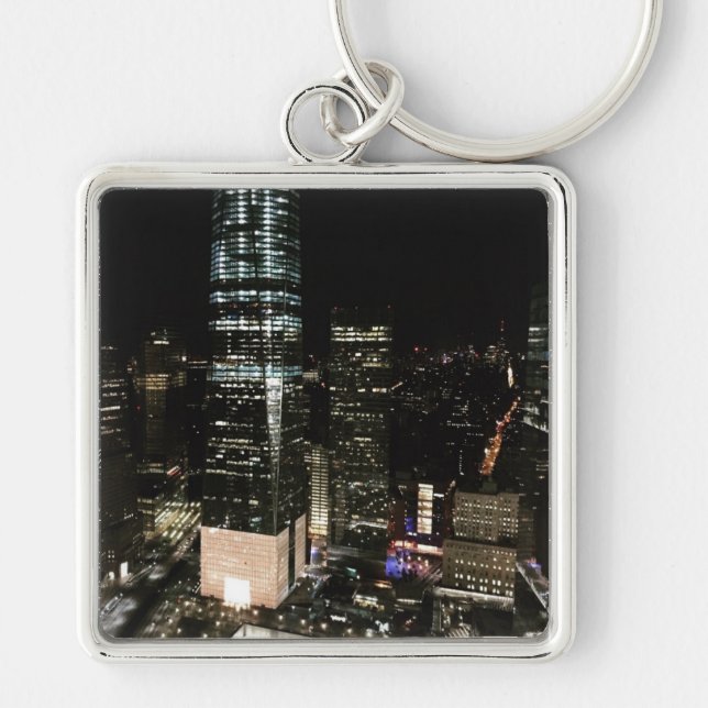 Porte-clés New York Night Downtown Manhattan Skyline NYC (Devant)