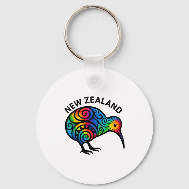 Porte-clés New Zealand Vacation, New Zealand Souvenirs, Kiwi  (Recto)
