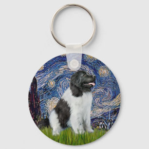 Porte-clés Newfie Landseer - Starry Night