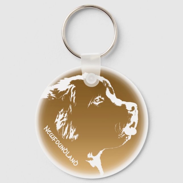 Porte-clés Newfoundland Dog Keychain Custom Pup Dog Keychain (Recto)
