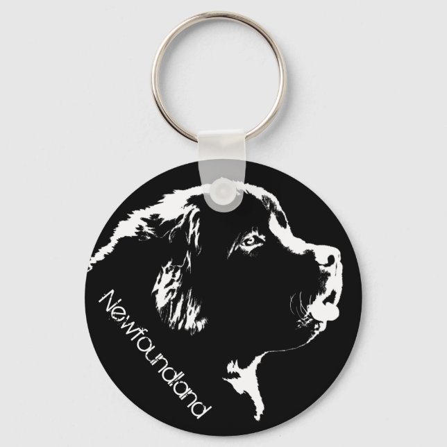 Porte-clés Newfoundland Dog Keychain Custom Pup Dog Keychain (Recto)