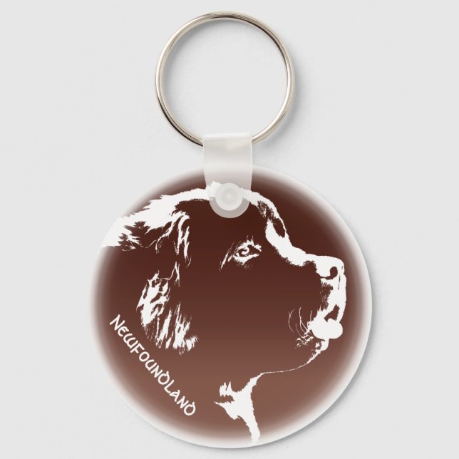 Porte-clés Newfoundland Dog Keychain Custom Pup Dog Keychain (Recto)