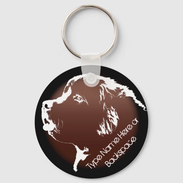 Porte-clés Newfoundland Dog Keychain Newfoundlander Art Gift (Recto)