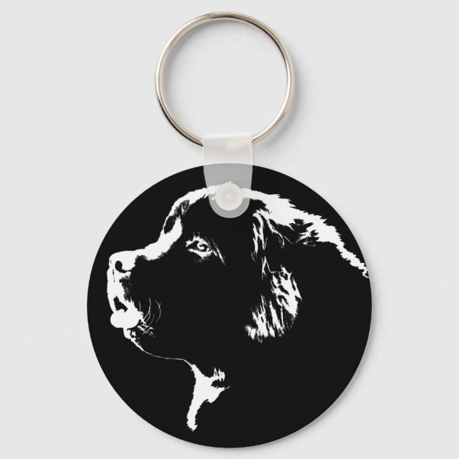 Porte-clés Newfoundland Dog Keychain Newfoundlander Art Gift (Recto)