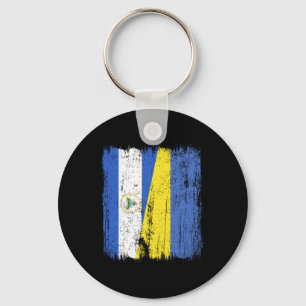Porte-clés Nicaragua Ukraine Drapeau Demi Nicaraguayen Ukrain