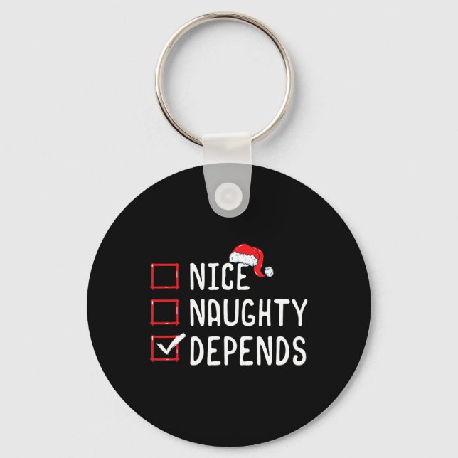 Porte-clés Nice Naughty Depends Christmas List (Recto)