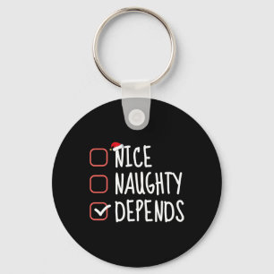 Porte-clés Nice Naughty Depends Funny Christmas List Père Noë