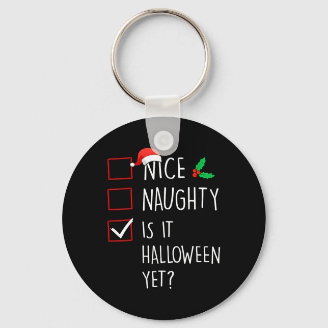 Porte-clés Nice Naughty Est Que C'Est Halloween Pourtant Fami (Recto)