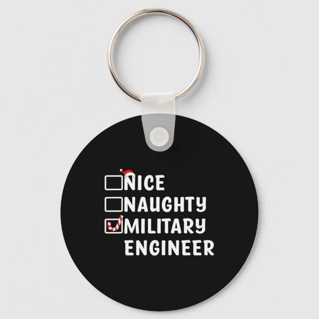 Porte-clés Nice Naughty Ingénieur Militaire Drôle Noël Eng (Recto)