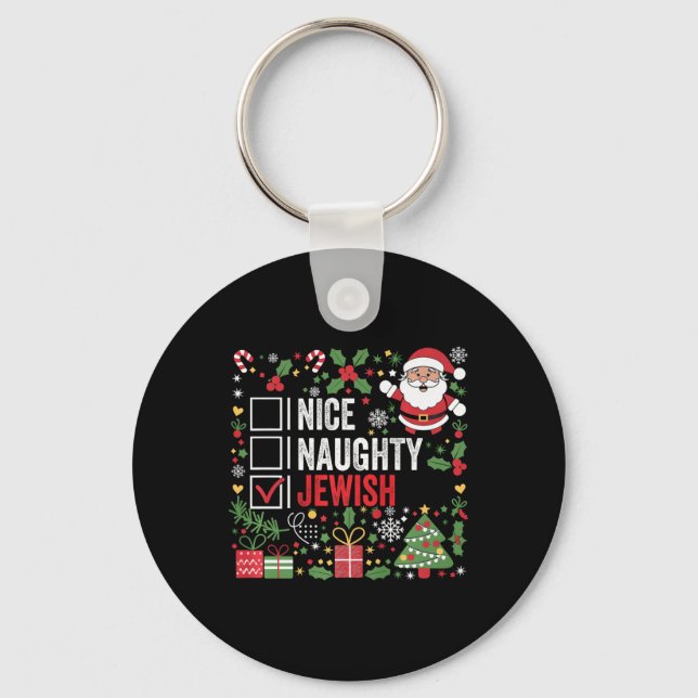 Porte-clés Nice Naughty Juif Funny Noël Père Noël (Recto)