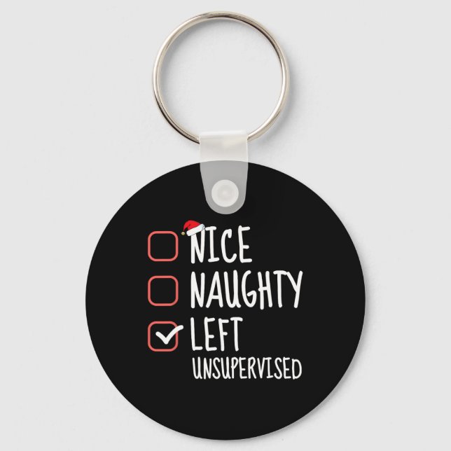 Porte-clés Nice Naughty Left Unsupervised Christmas List Sant (Recto)