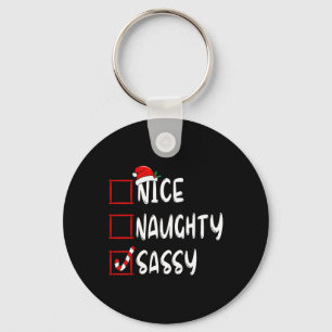 Porte-clés Nice Naughty Sy Liste de Noël Famille Noël Père No