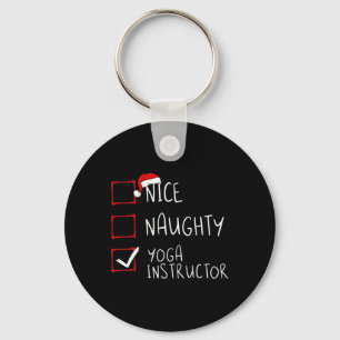 Porte-clés Nice Naughty Yoga Instructeur Liste de Noël Père N