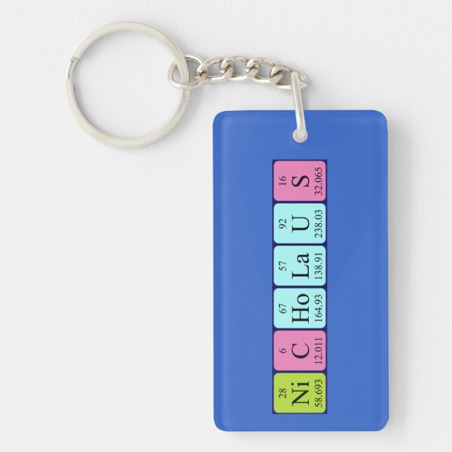 Porte-clés Nicholaus nom de table périodique keyring (Devant)
